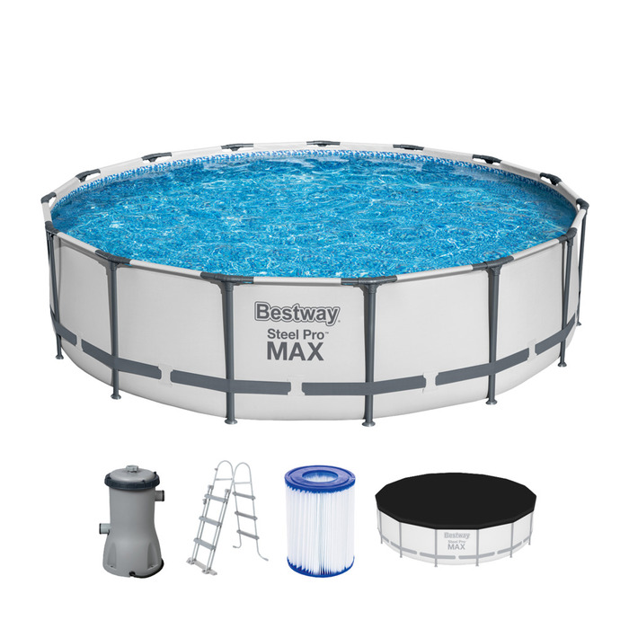 Pool Steel Pro MAX Grå 14970 L Ø457 cm Bestway